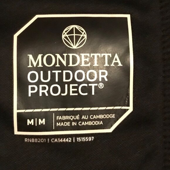 Mondetta Outdoor Project Mens Black Medium Hooded Jacket Wind Water Resistant - Picture 6 of 12
